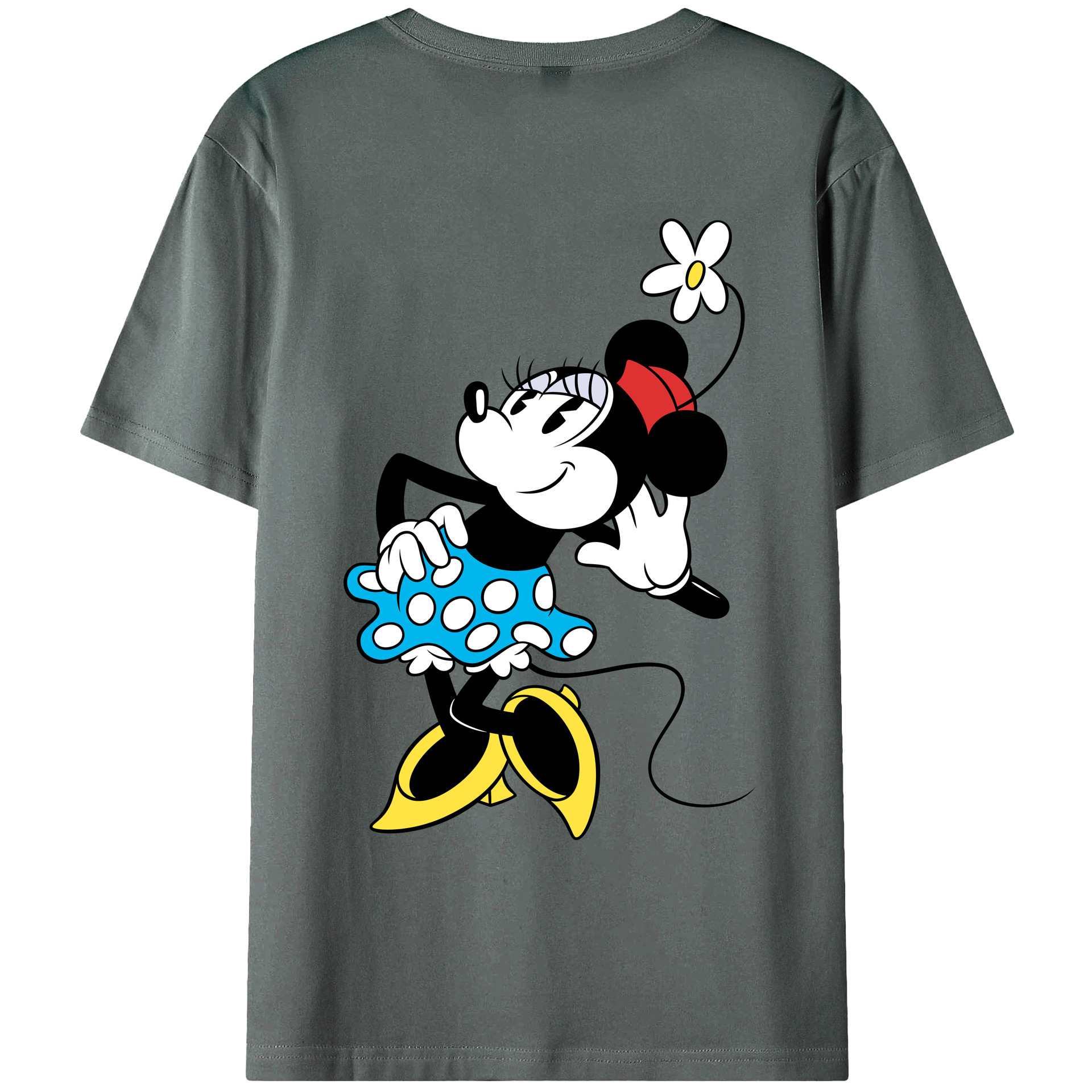 ミッキーマウス Mickey Mouse 綿100％ メンズ半袖Tシャツ（バックプリント） 通気性